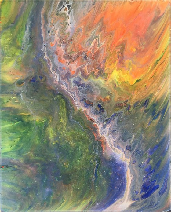 "Falling From Grace" - SPECIAL PRICE - Original Abstract PMS Acrylic Painting - 16 x 20 inches