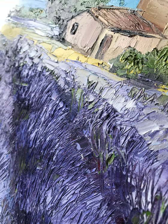 Provence lavender fields oil painting