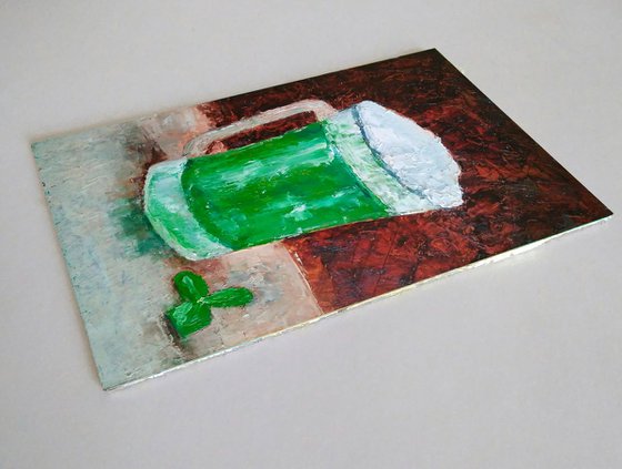 Green Beer Painting Original Art St. Patrick's day Wall Art Clover Artwork