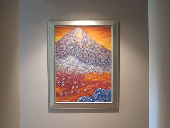 Fujiyama Mountain Art, oil on canvas, 40" x 30". $2,900.00.  Free shipping.