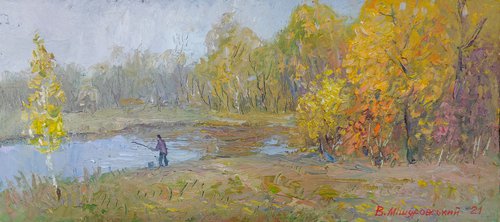Autumn, Fisherman by Viktor Mishurovskiy