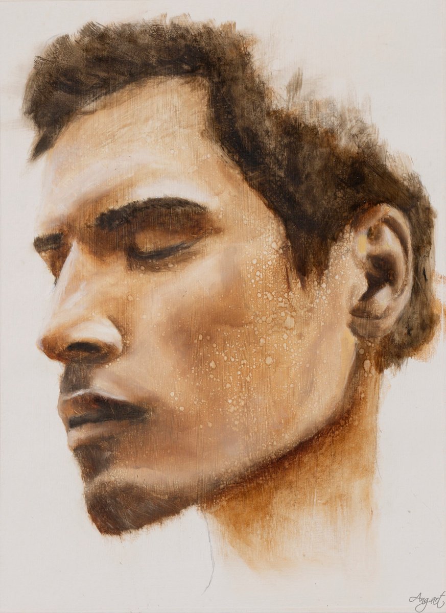 Impressionistic Portrait Oil Painting By Angela Suto, 12 X 17, Somnium Iii, Original Artwork