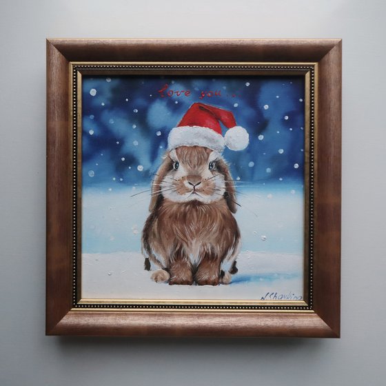 Christmas Bunny Painting