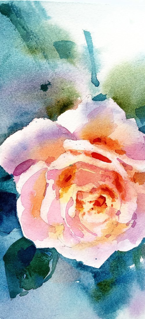 "Scent of rose" original watercolor by Ksenia Selianko