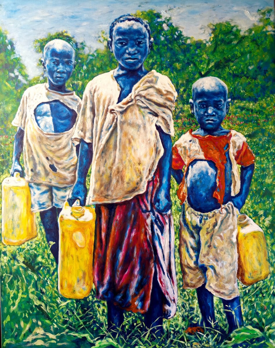 Impressionistic Portrait Oil Painting By Clement Mohale, 31 X 39, Seeking The Source I, Original Artwork