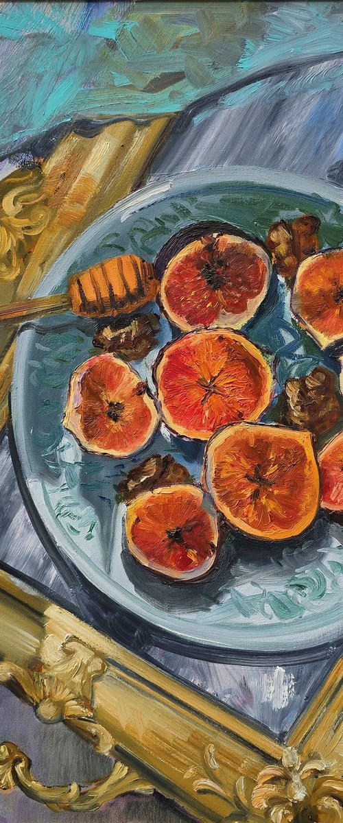 Figs on Mirror Tray by Gulshaba Abbasova