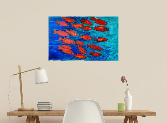 Red fish (70x44cm)