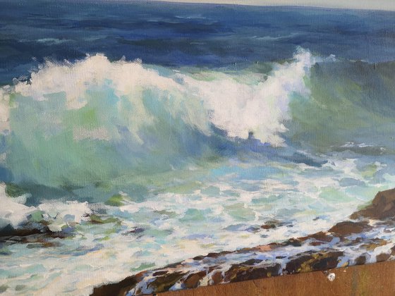 Ocean, original one of a kind acrylic on canvas seascape