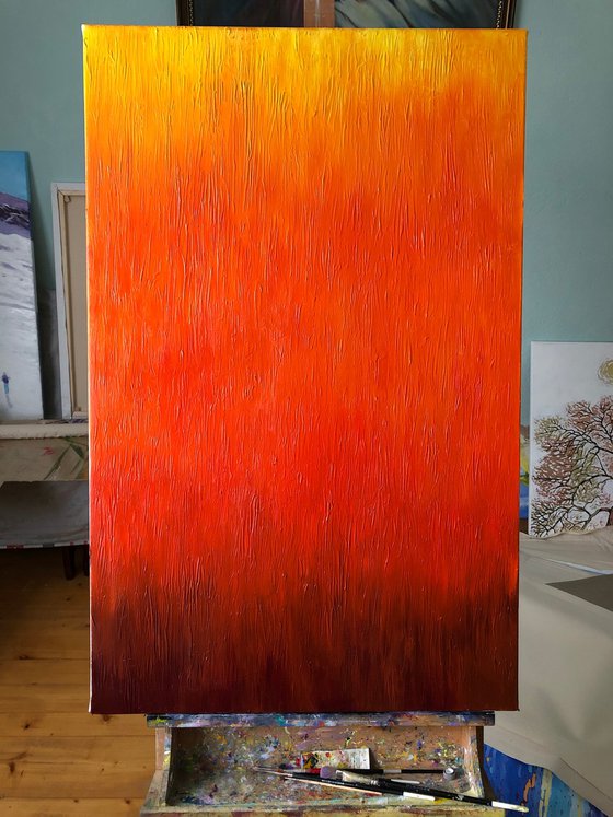 Flame, large abstract painting 110-70cm