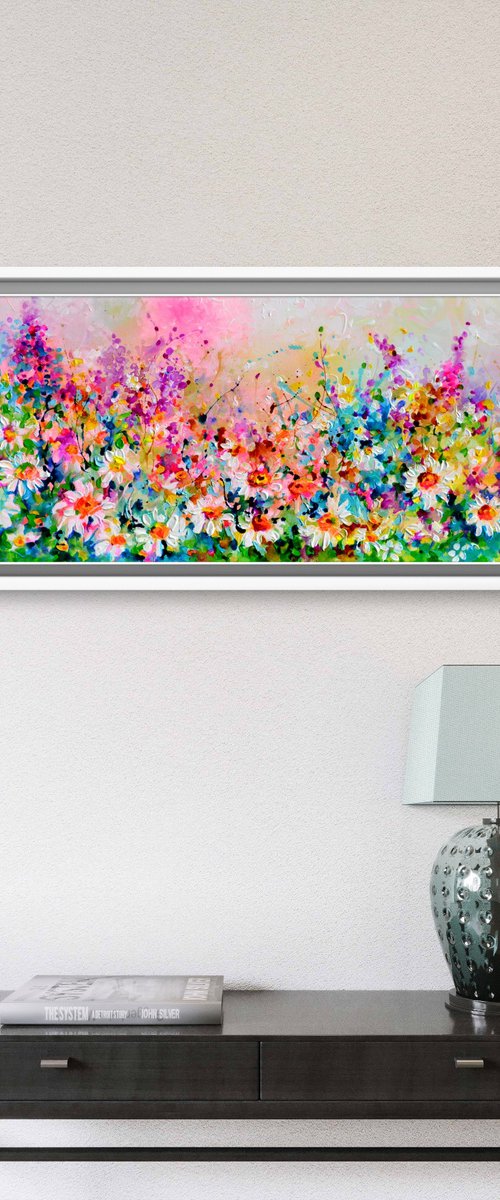 Cottage and White Daisy, Daisies Field by Soos Roxana Gabriela