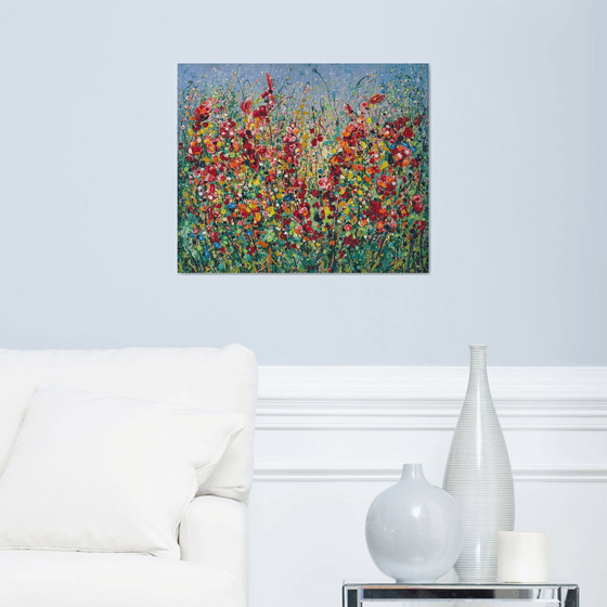 Wildflower Symphony Pollock Style Meadow