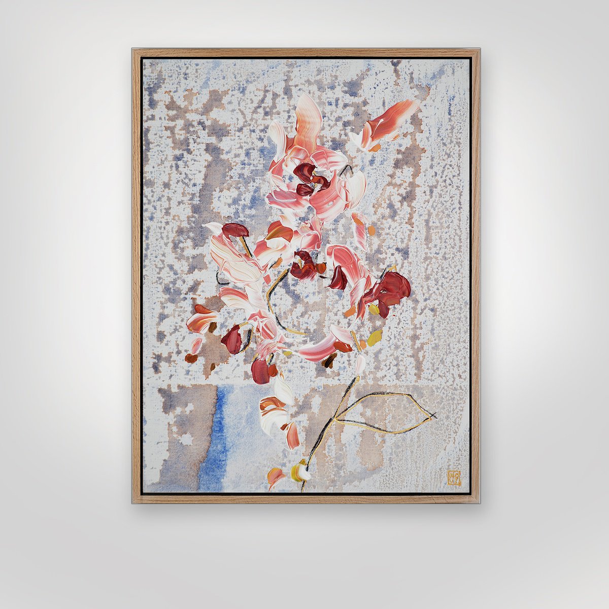 Abstract Acrylic Painting By Novi Lim, 20 X 26", From My Windowsill, Original Artwork