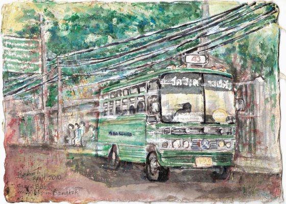 Green Bus, mini bus in Bangkok