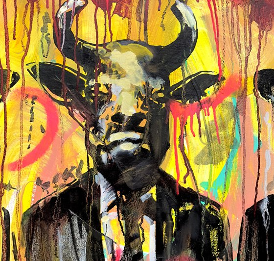 Noise of the Streets: Three Bulls. 32.87 x 34.65in (83.5cm x 88cm)