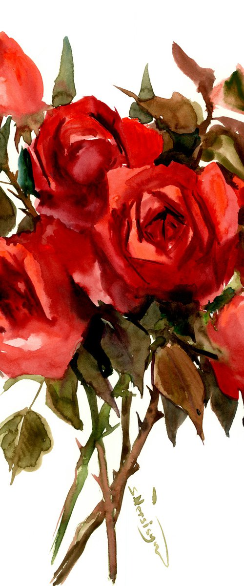 Dark Red Roses by Suren Nersisyan