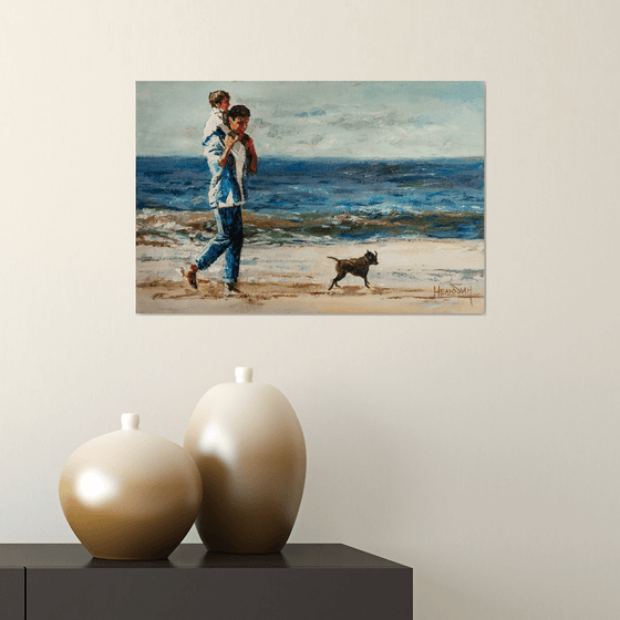 "On the beach by the sea" landscape