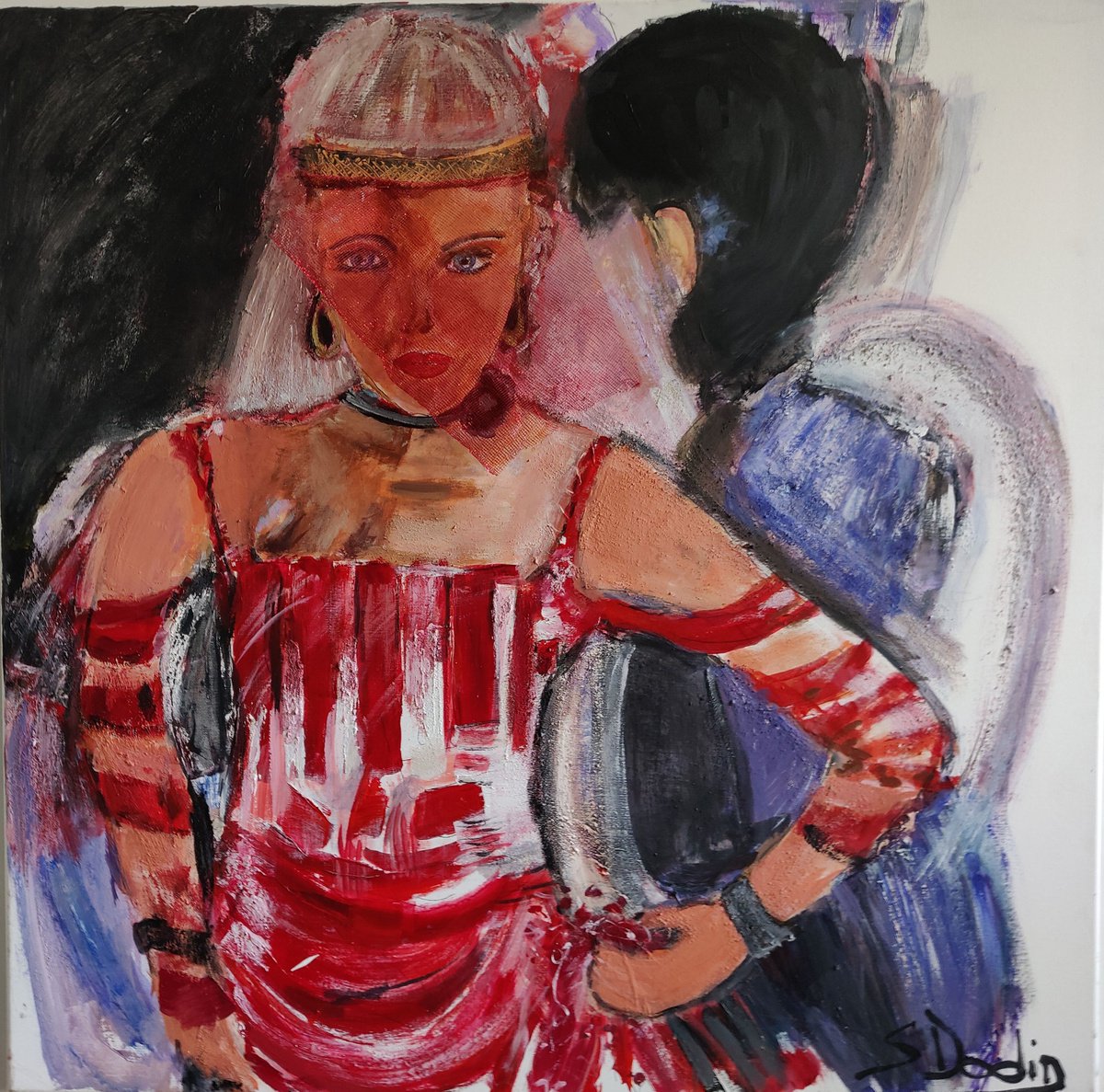 Abstract Acrylic Painting By Sylvie Dodin, 39 X 39", Womens, Original Artwork