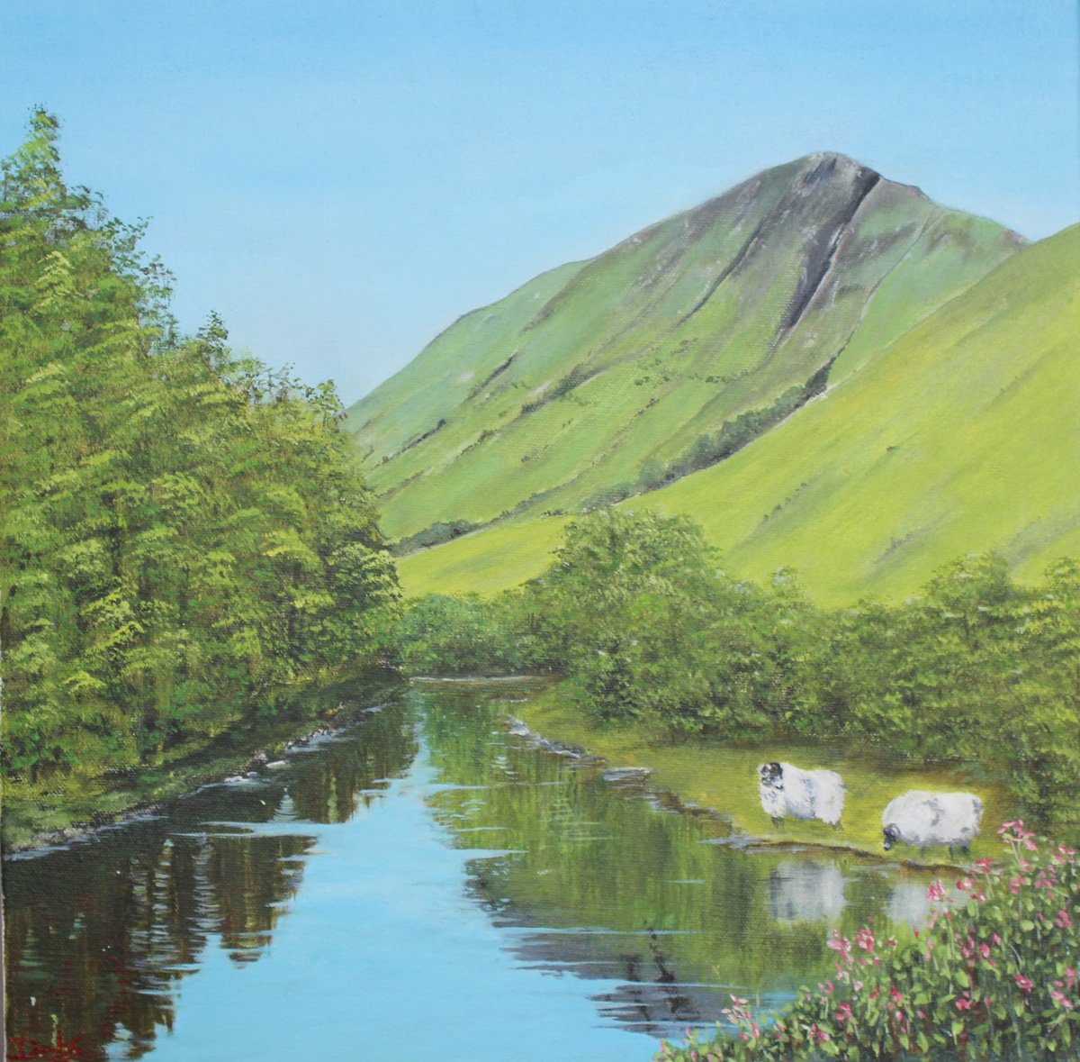 Impressionistic Landscape Oil Painting By Debbie Young, 16 X 16, Somewhere Near To Paradise, Original Artwork