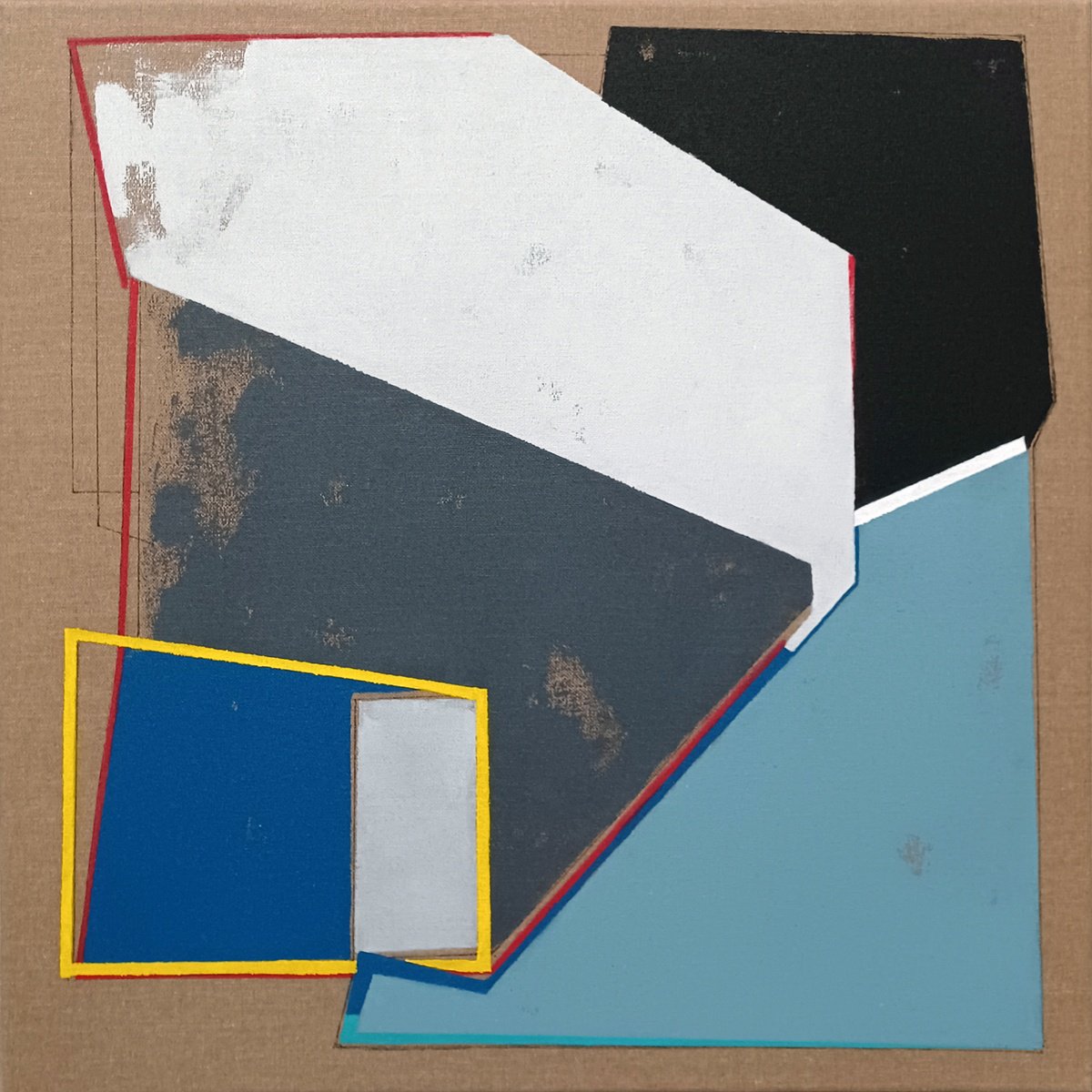 Geometric Abstract Acrylic Painting By Luis Medina, 20 X 20", Ng 42, Original Artwork