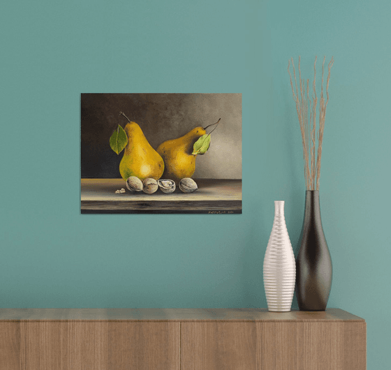 Two Pears and Walnuts