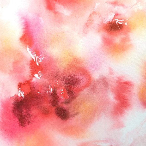 Red abstract flowers