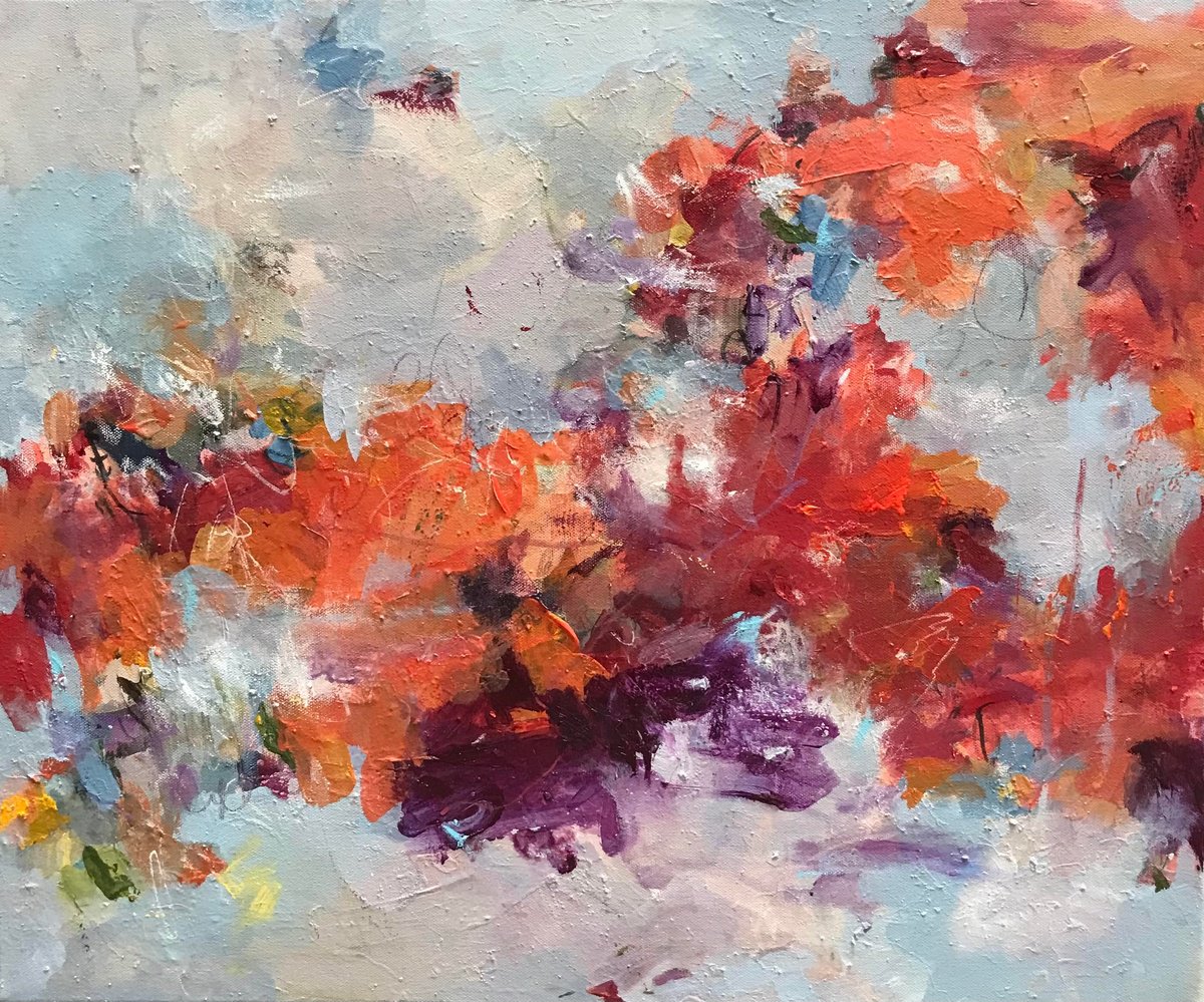 Abstract Acrylic Painting By Angela Dierks, 25 X 21, When We Dance, Original Artwork