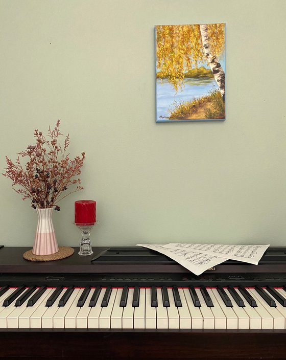 Golden Birch by the Water