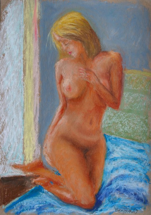 Female Figure 4 Oil Pastel Sketch by Juri Semjonov