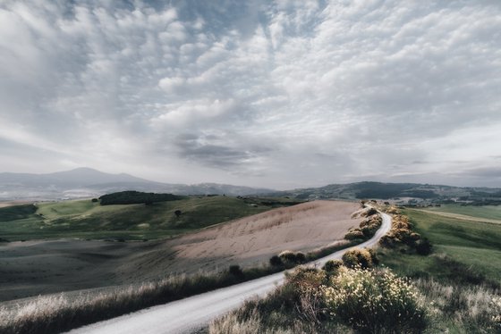 White road in Val d'Orcia