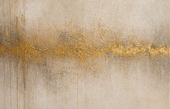 Abstract Gold Horizon in Beige Twilight
