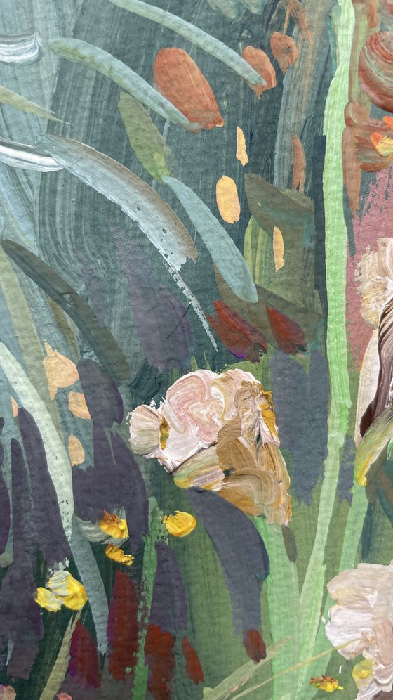 White irises in the garden