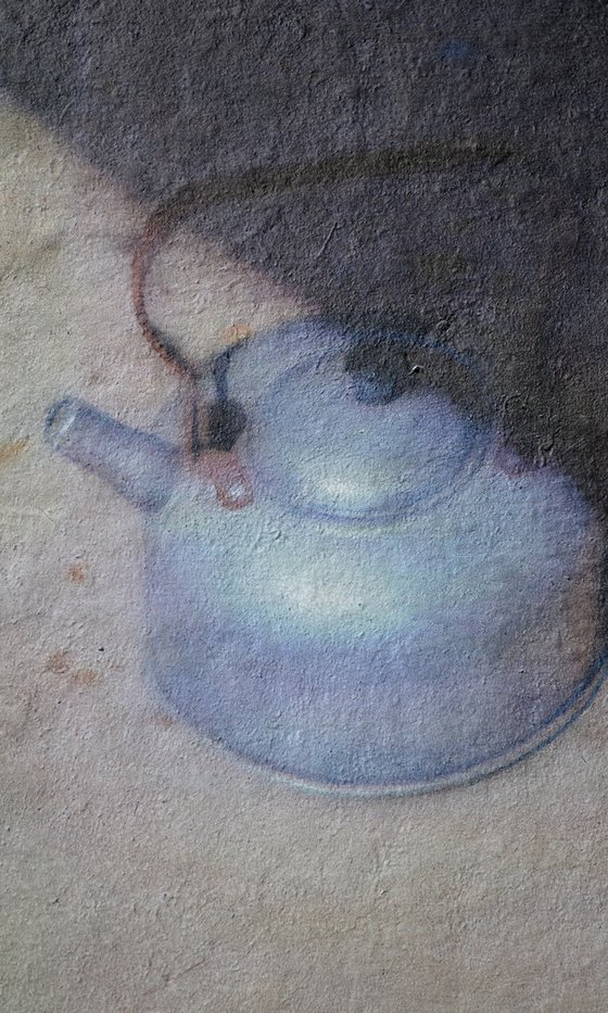 Aluminum Teapot and Two Lemons