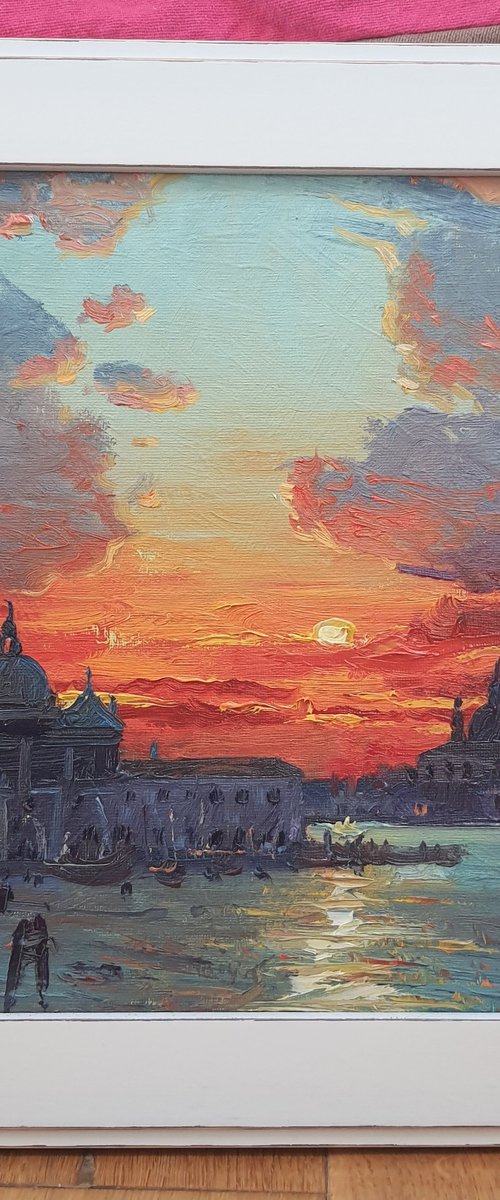 Venice sunset with San Giorgio by Roberto Ponte