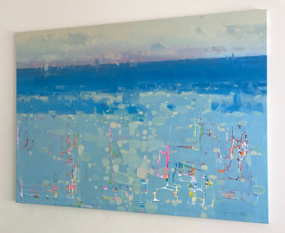 Ocean, Original oil painting, Handmade artwork, One of a kind