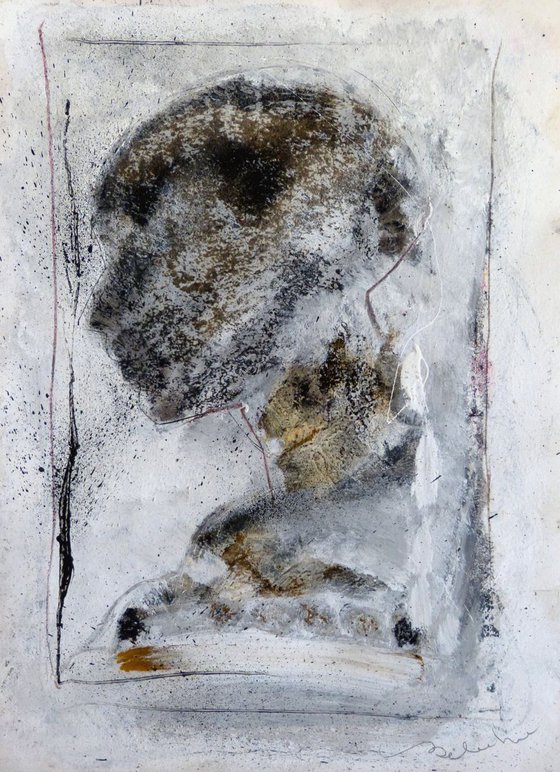 Portrait 18C12, mixed media 41x29 cm