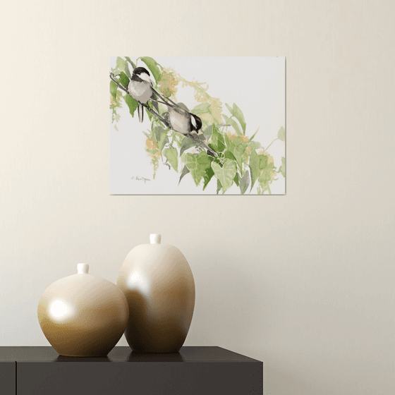 Chickadees in the Forest