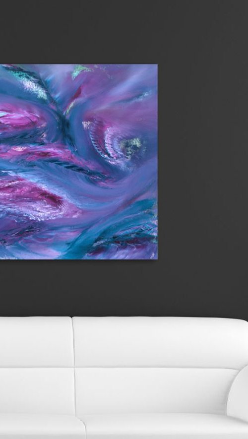 Revolving time III, 60x60 cm, Deep edge, Original abstract painting, oil on canvas by Davide De Palma