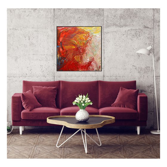 Rose of Life, Abstract Painting, Square Wall Art, Canvas Art Original Painting, Abstract Decor Art, Wall Art Decor, Unique Painting, Art Paintings