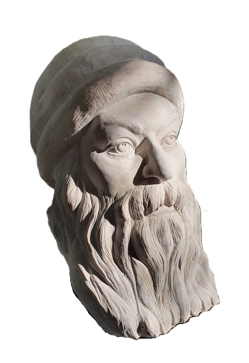 Photorealistic Portrait Sculpture By George Troyanov, 11 X 15, Osho, Original Artwork