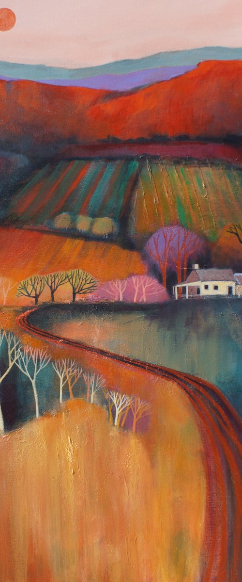 Track Winding Back (in Autumn) by Sandra Michele Knight