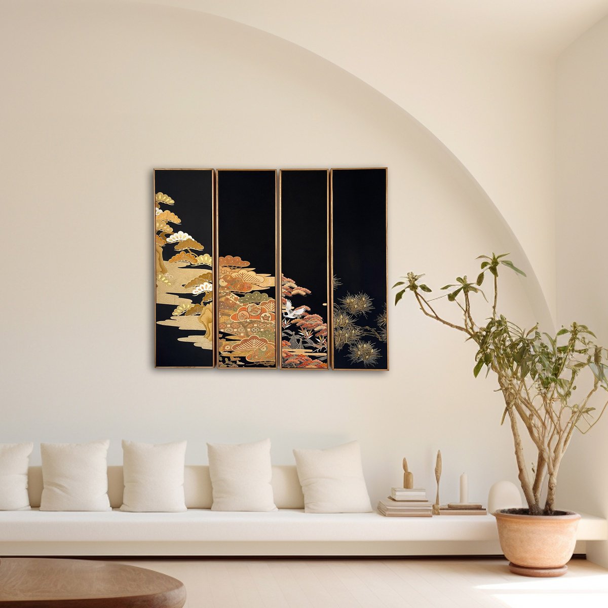 Pines Through Seasons By Lena Okamoto, 39 X 35, Artwork For Sale On Artfinder