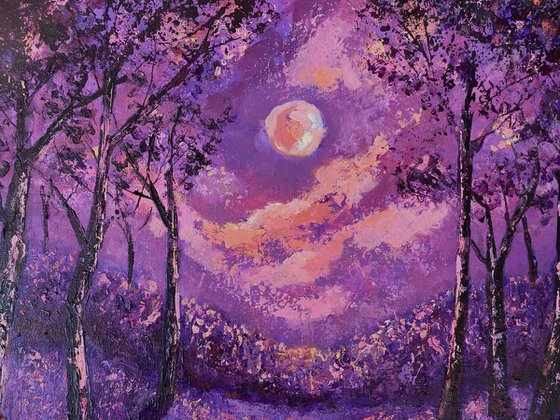 landscape painting -winter Sun