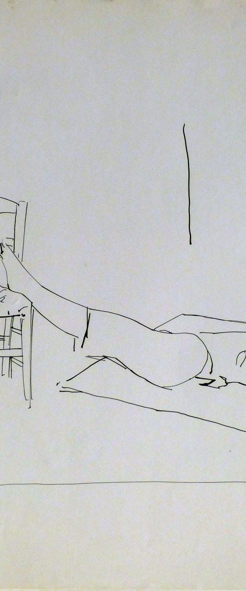 Reclining Model, study 6, 30x39 cm by Frederic Belaubre