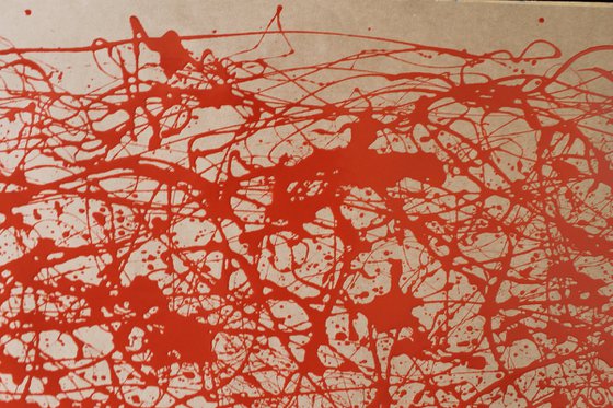 Red  Energy- Style Jackson Pollock