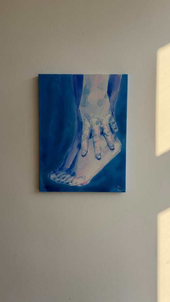 Blue hand and foot