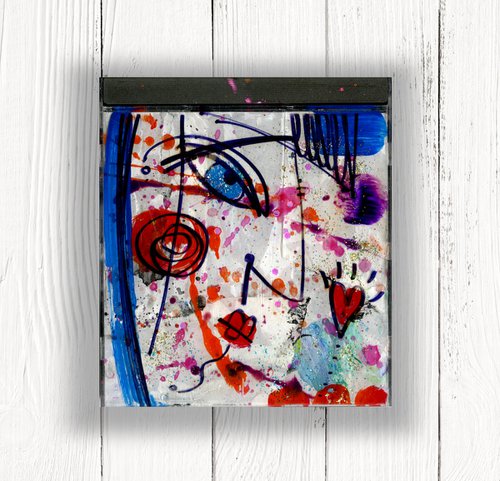 Mixed Media Funky Face 34 by Kathy Morton Stanion