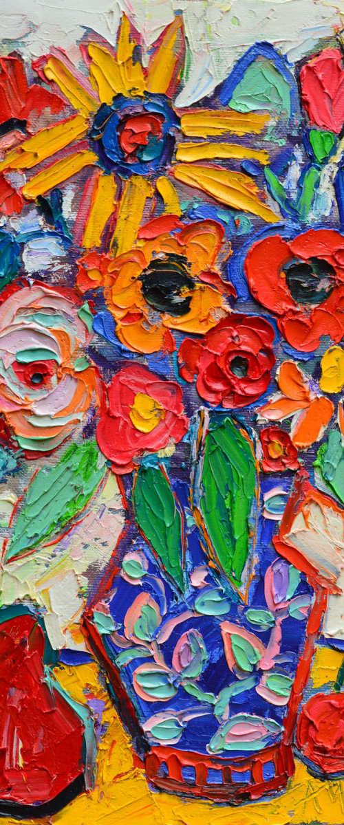 ABSTRACT COLORFUL FLOWERS AND FRUITS by ANA MARIA EDULESCU
