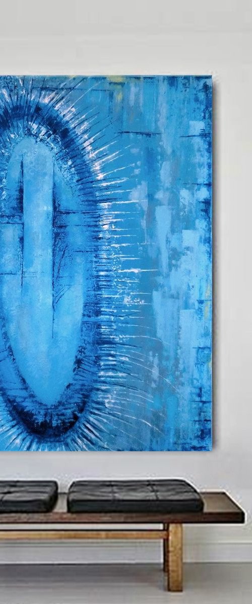 XL BLUE LAGOON 120X100X4 by Diane Wardman