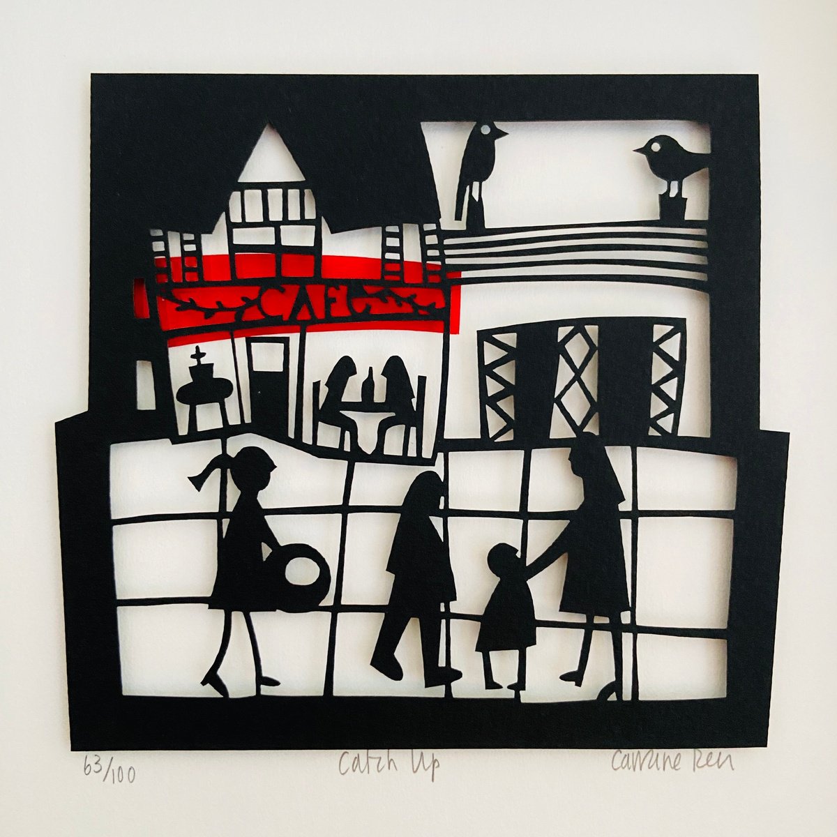 CATCH UP Paper Cut by Caroline  Rees