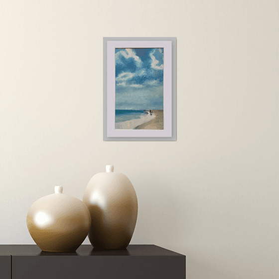 Norfolk Beach Walk - mounted to fit A4 frame